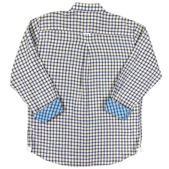 Anthropologie Mine Mens Shirt Sz XL Linen Contrasting Sleeves Minimalist Resort - Picture 9 of 9